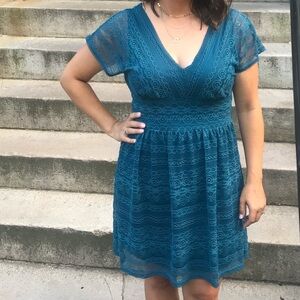 Size large, teal, elegant dress